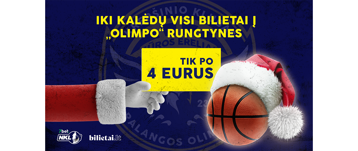 Bilietams į "Olimpo" rungtynes - kalėdinės nuolaidos!