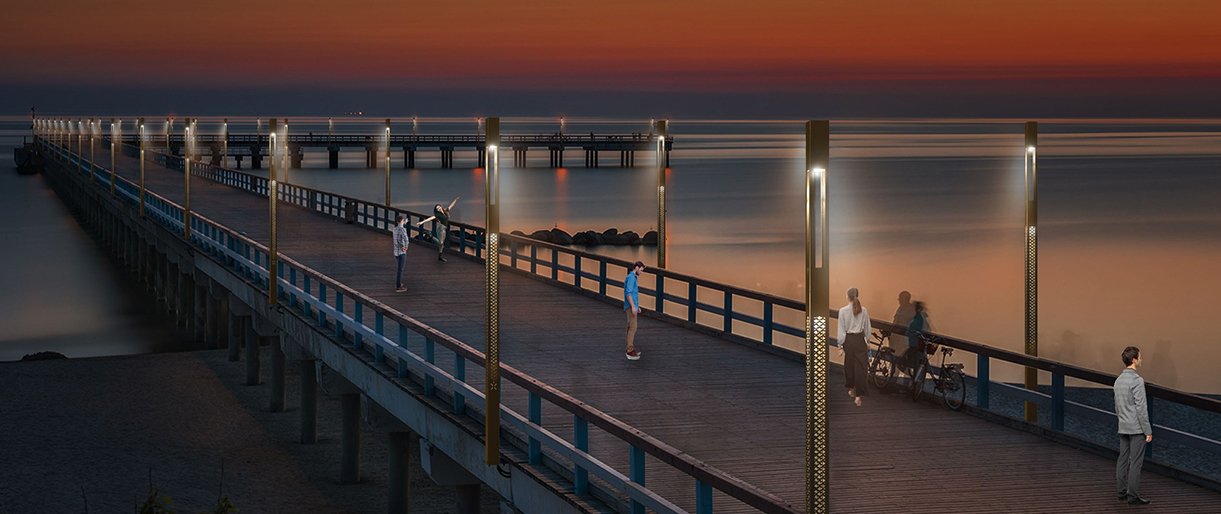 Palanga pristatė modernius J. Basanavičiaus gatvės ir jūros tilto apšvietimo sprendimus