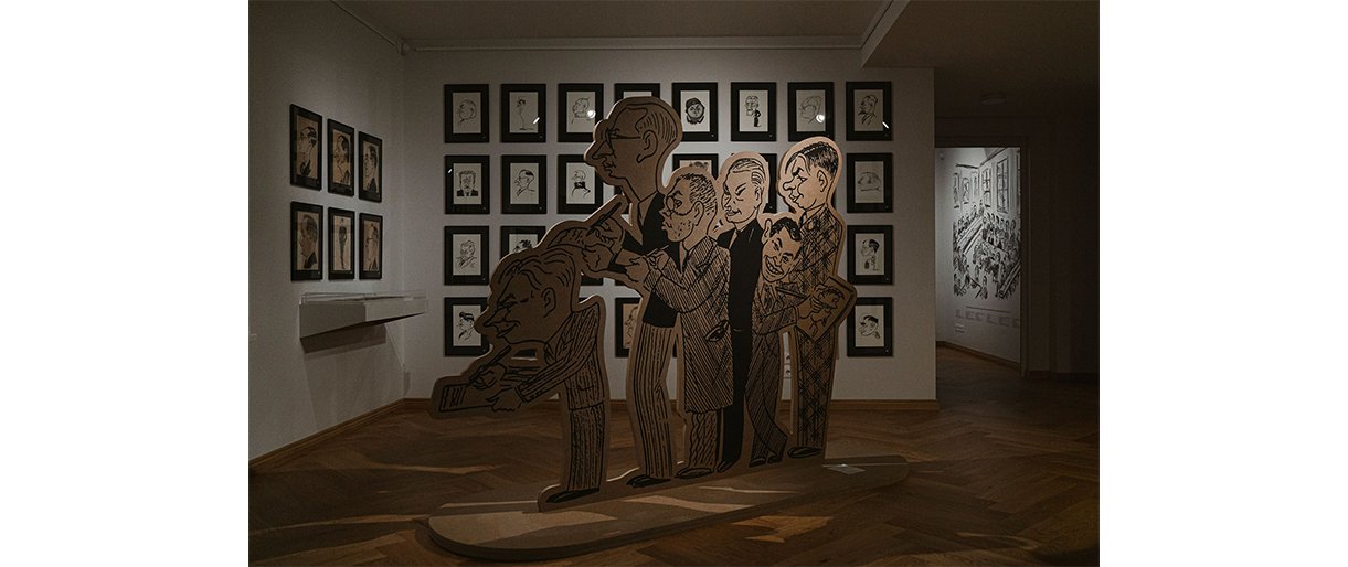 Paroda „Lazaris Kaganas šaržai ir karikatūros“ LNM Jono Šliūpo muziejuje. Fot. Inesa Milk.