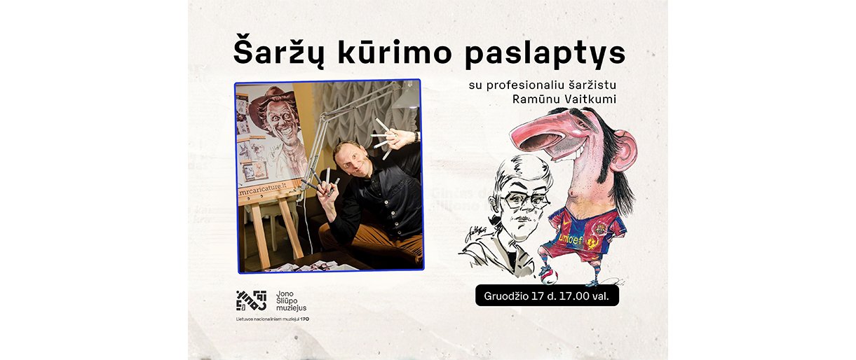 Šaržų kūrimo paslaptys su profesionaliu šaržistu Ramūnu Vaitkumi