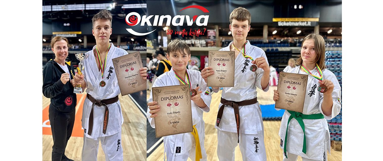 Trenerė Kristina Basova su mokiniais Toleikiu, Šilgaliu, Žvaginiu ir Svaipaite