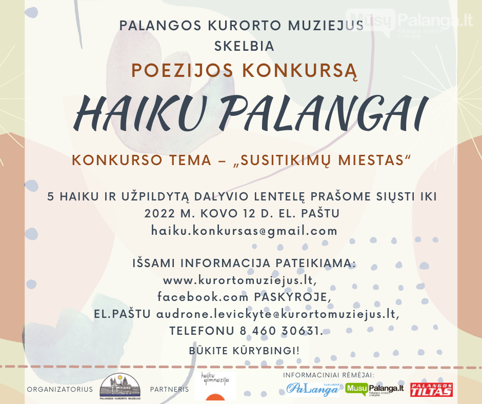 Poezijos konkursas „Haiku Palangai 2022“ - Palangos kurorto muziejus, nuotrauka-1