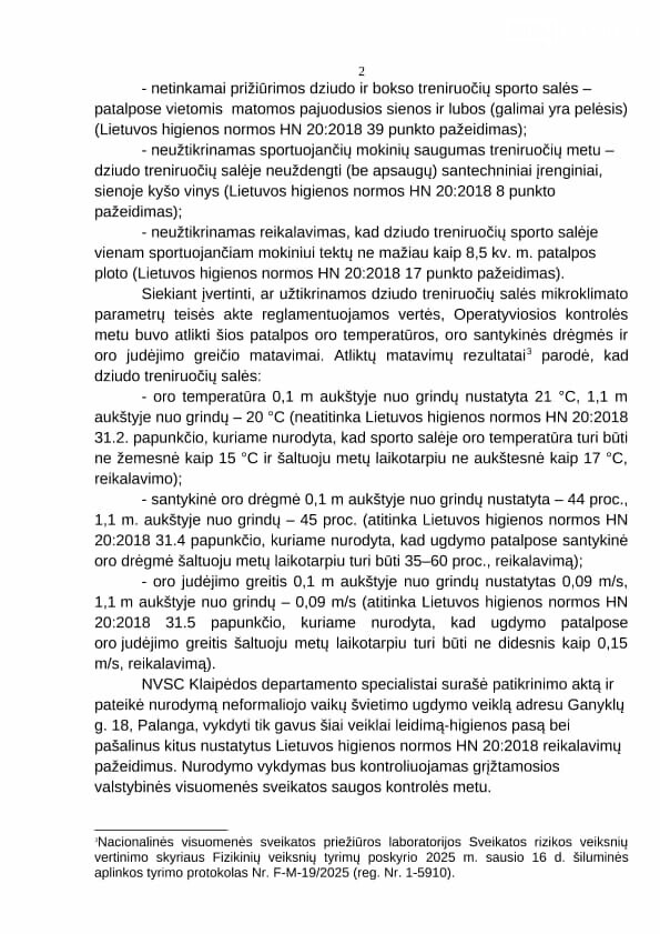 Skandalas Palangoje: Sporto centras veikė be higienos paso – kas atsakingas už vaikų saugumą?, nuotrauka-3