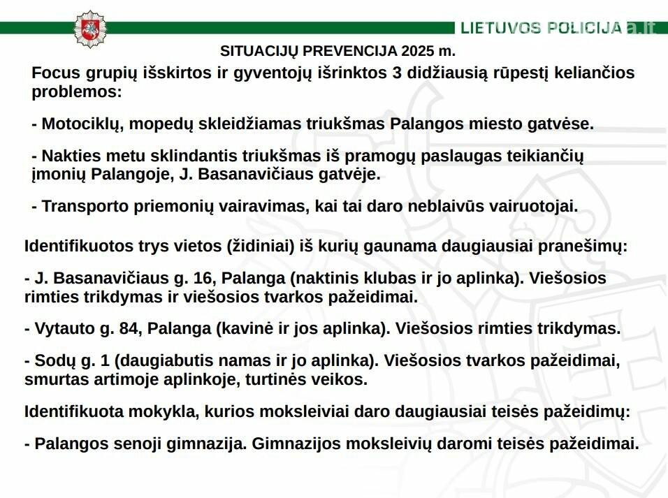 Palangos policijos 2024 m. ataskaita: saugumo situacija mieste ir nusikalstamumo tendencijos, nuotrauka-20