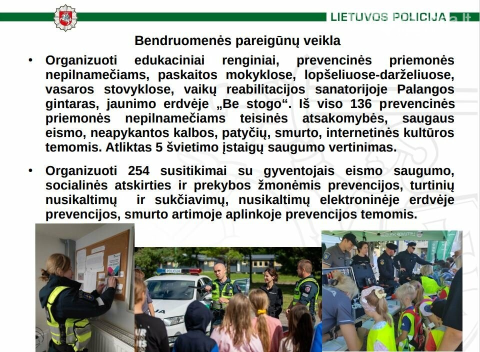 Palangos policijos 2024 m. ataskaita: saugumo situacija mieste ir nusikalstamumo tendencijos, nuotrauka-21