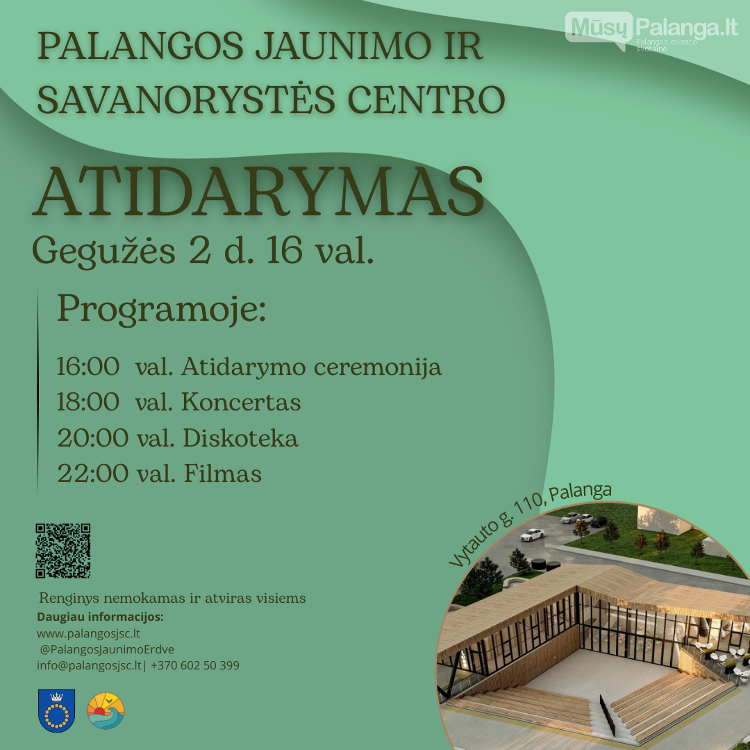 Palangoje duris atvers naujas jaunimo ir savanorystės centras: atidarymo šventėje – koncertas, parodos ir diskusijos, nuotrauka-1