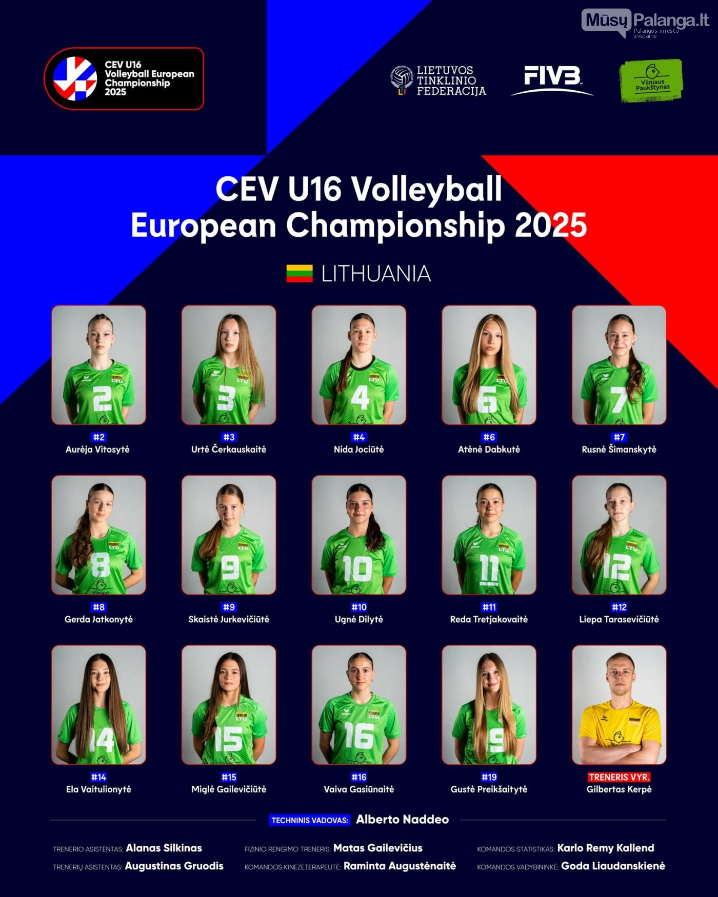 Palangiškės – tarp Lietuvos U16 tinklinio rinktinės istorinės sudėties narių: išvyko į Europos čempionatą, nuotrauka-9