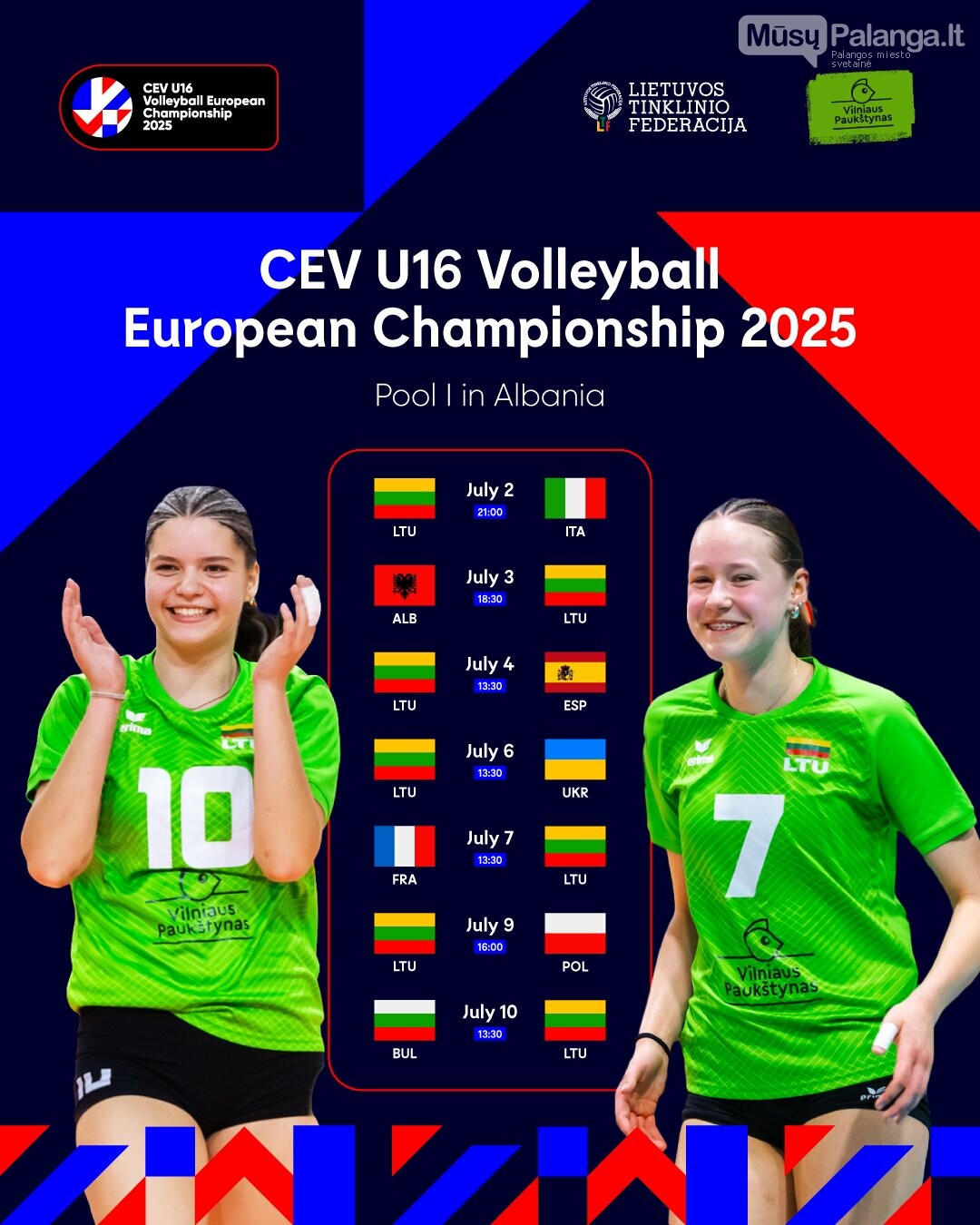 Palangiškės – tarp Lietuvos U16 tinklinio rinktinės istorinės sudėties narių: išvyko į Europos čempionatą, nuotrauka-10