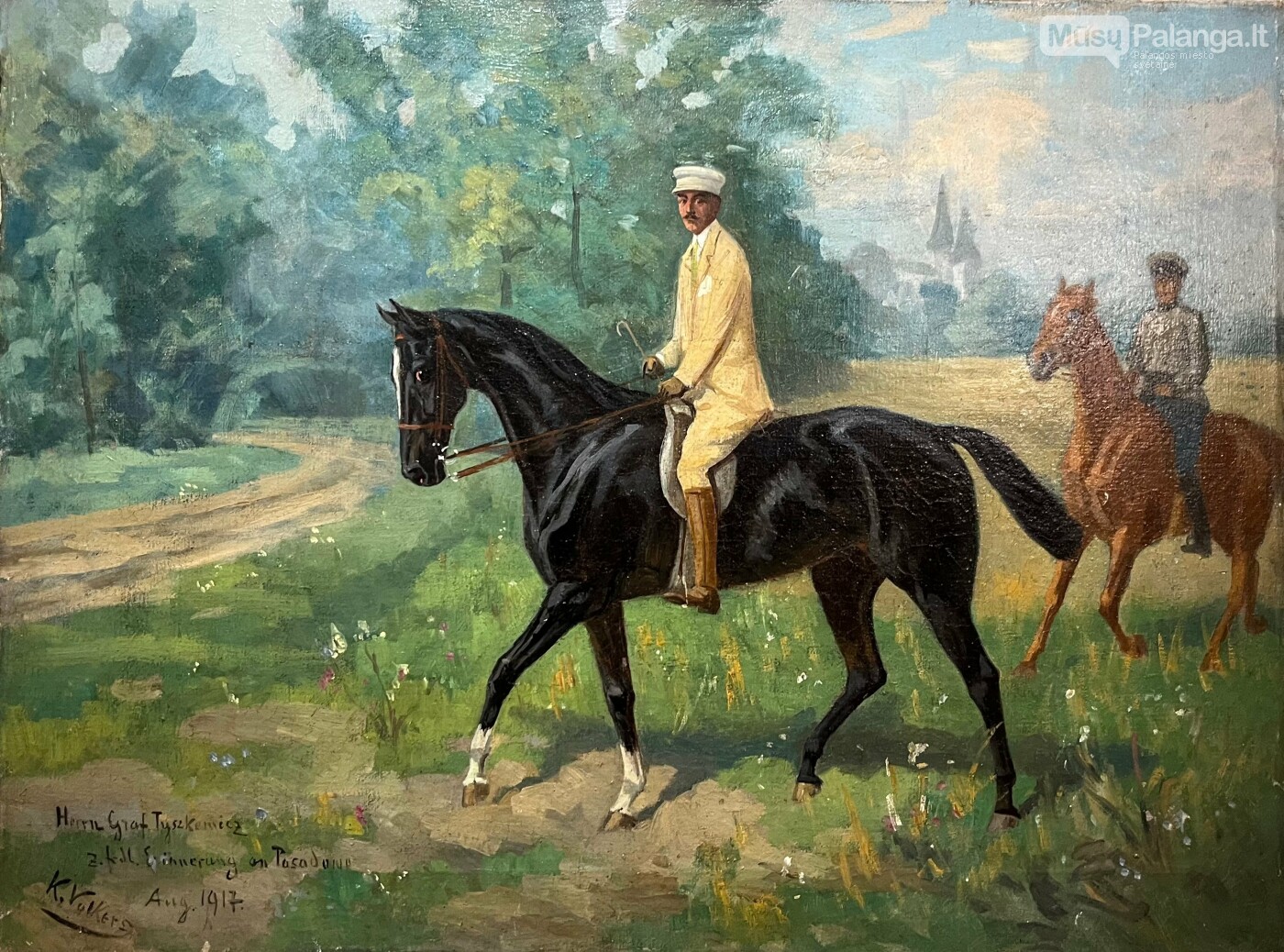 Palangos grafas Feliksas Tiškevičius Posadovo dvare, dailininkas Ka... Palangos grafas Feliksas Tiškevičius Posadovo dvare, dailininkas Karlas Volkersas, 1917 m. Kretingos muziejus
