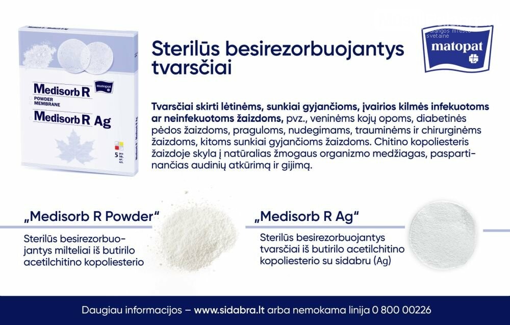 Bioskaidūs tvarsčiai – inovatyvus sprendimas lėtinėms žaizdoms gydyti, nuotrauka-1