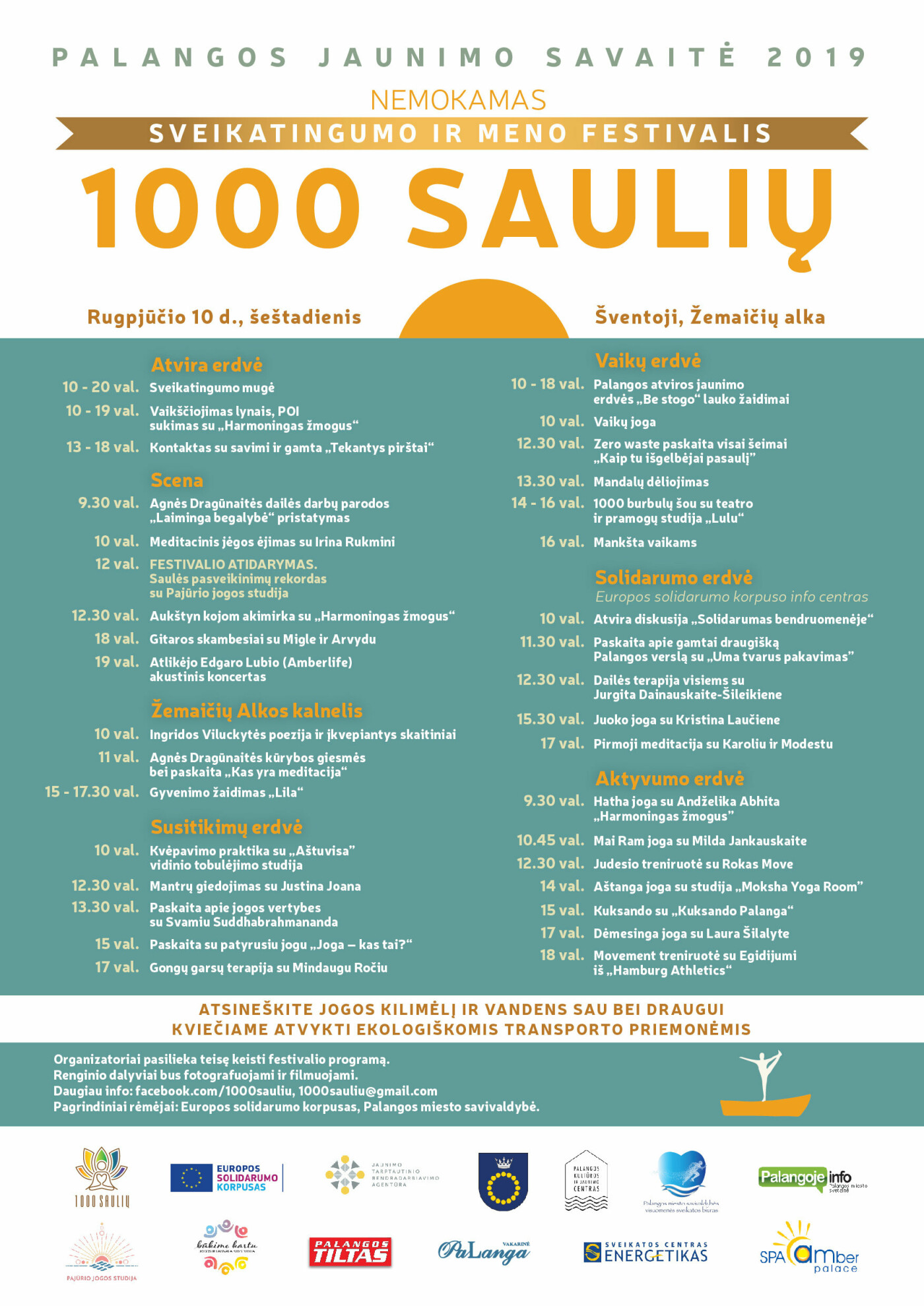 Rugpjūčio 10 d. Šventojoje nemokamas sveikatingumo ir meno festivalis „1000 saulių“ , nuotrauka-1