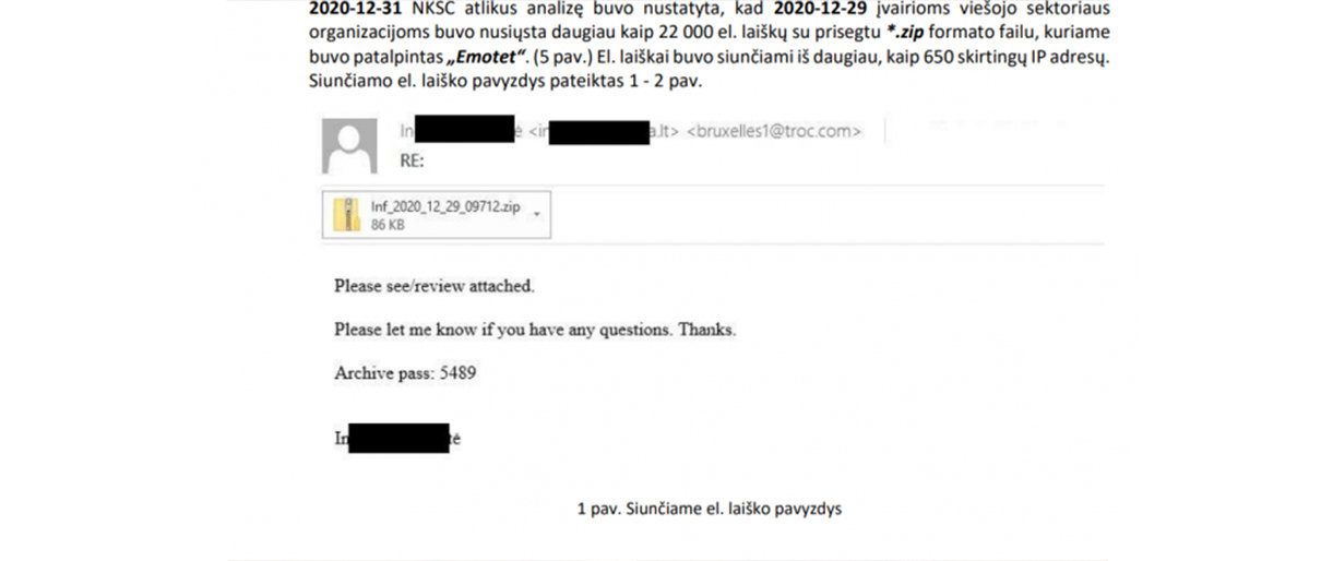 NKSC atliko tyrimą dėl „Emotet” kenkėjiško kodo plitimo ir parengė rekomendacijas
