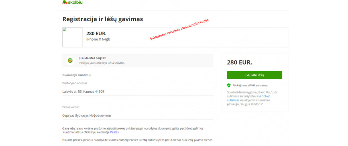 Policija perspėja apie suintensyvėjusius sukčiavimus pasitelkiant netikras interneto svetaines