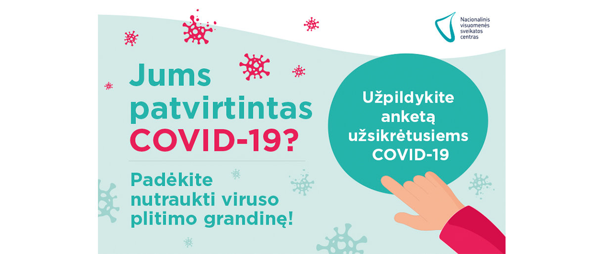 Užsikrėtusiesiems COVID-19 skirta anketa: patys žmonės raginami prisidėti prie viruso suvaldymo