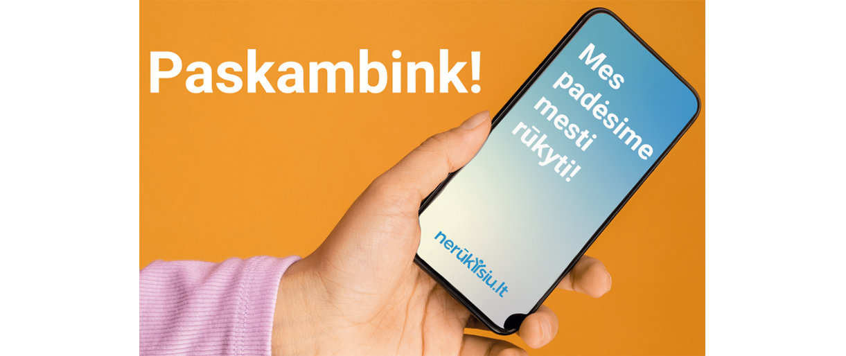 Pagalba metantiems rūkyti prieinama ir telefonu